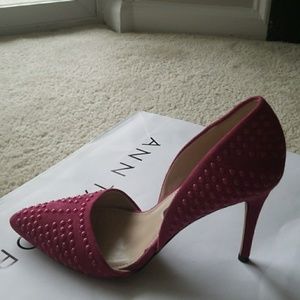 Pink studded d'Orsay heels